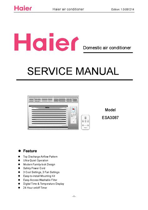 haier ab42nacnaa air conditioners owners manual PDF