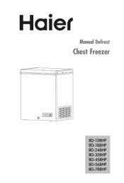 haier bd 31 freezers owners manual PDF