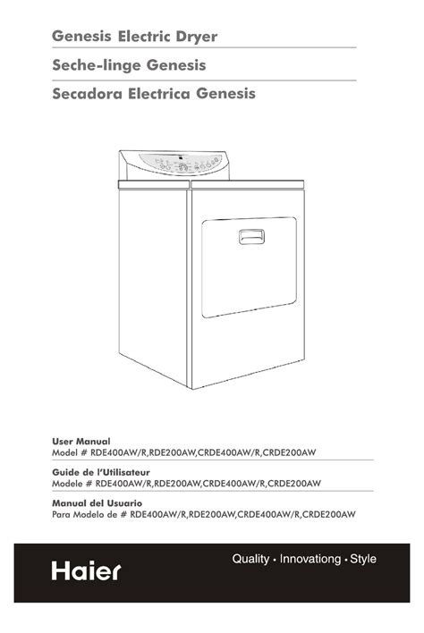 haier crde400aw dryers owners manual Doc