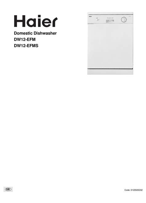 haier dw12 efms dishwashers owners manual PDF
