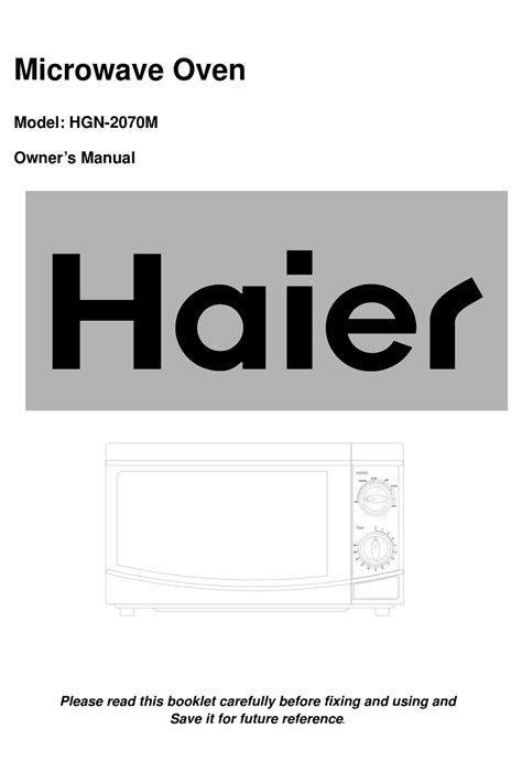 haier ea 2070m microwaves owners manual Doc