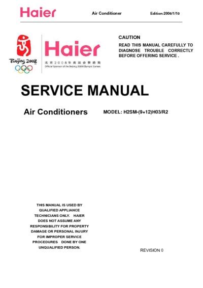 haier h2sm hve03 r2 air conditioners owners manual PDF