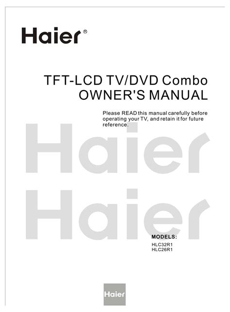 haier hlc26r1 tvs owners manual Doc