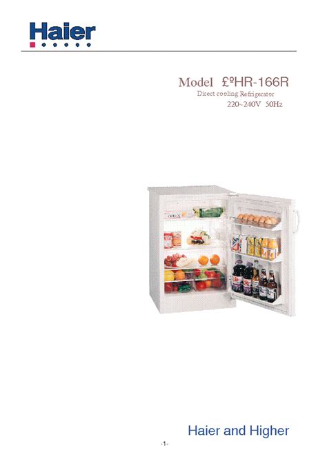 haier hr 166kaame refrigerators owners manual Reader