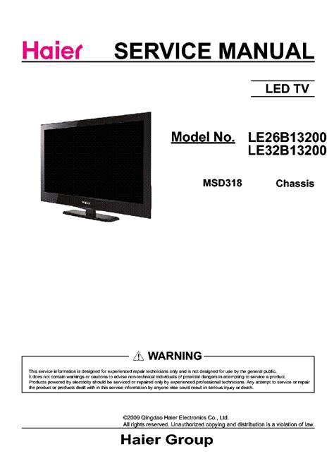 haier le55ev1781 tvs owners manual Doc