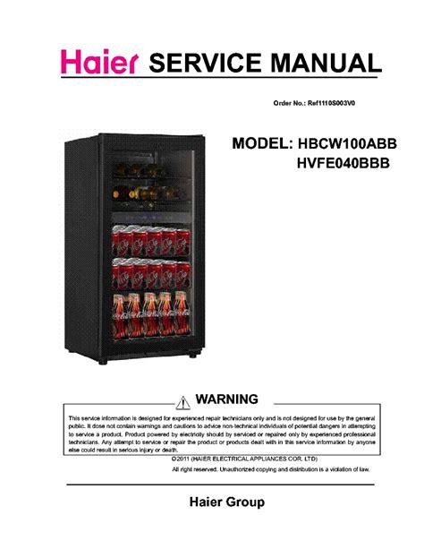 haier wine fridge manual PDF