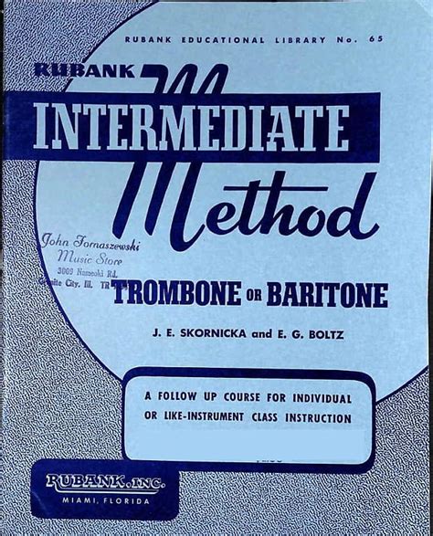 hal leonard rubank intermediate method trombone baritone PDF