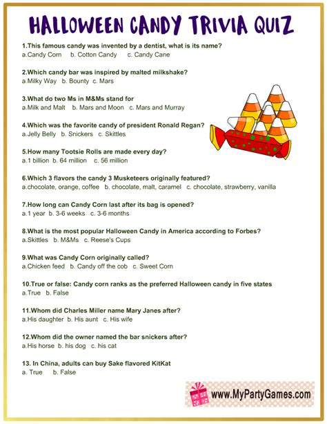 halloween candy trivia questions and answers