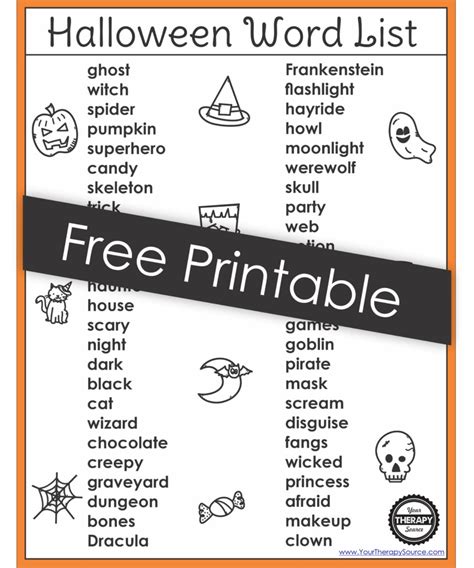 halloween word latter free