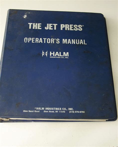 halm jet press manual Doc