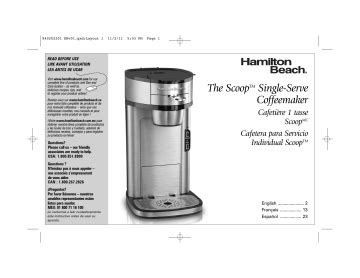 hamilton beach 48574 coffee makers owners manual PDF