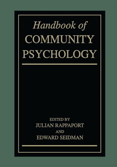 handbook of community psychology handbook of community psychology PDF