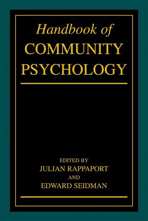 handbook of community psychology handbook of community psychology PDF