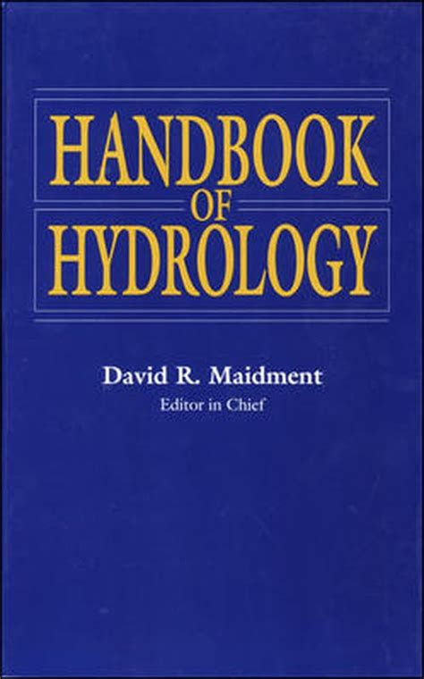 handbook of hydrology maidment Ebook PDF