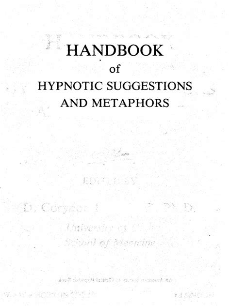 handbook of hypnotic suggestions and metaphors pdf PDF