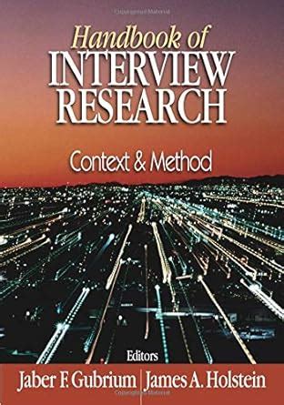 handbook of interview research context and method Epub