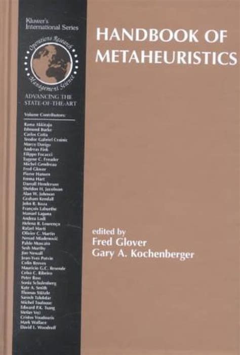 handbook of metaheuristics handbook of metaheuristics Doc