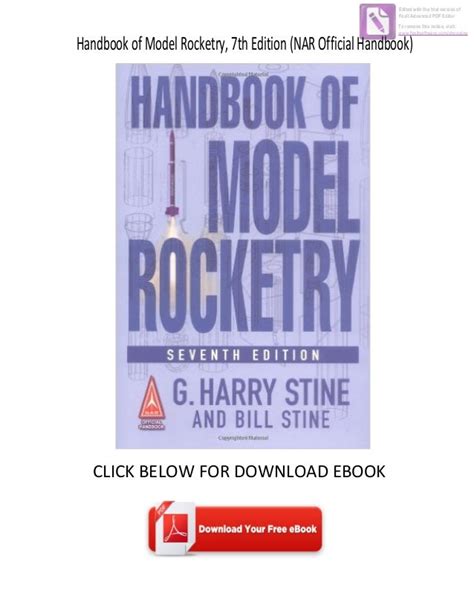 handbook of model rocketry 7th edition nar official handbook Reader