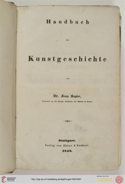 handbuch kunstgeschichte zweiter franz kugler Reader