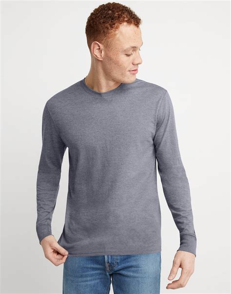 hanes long sleeve men's t shirts