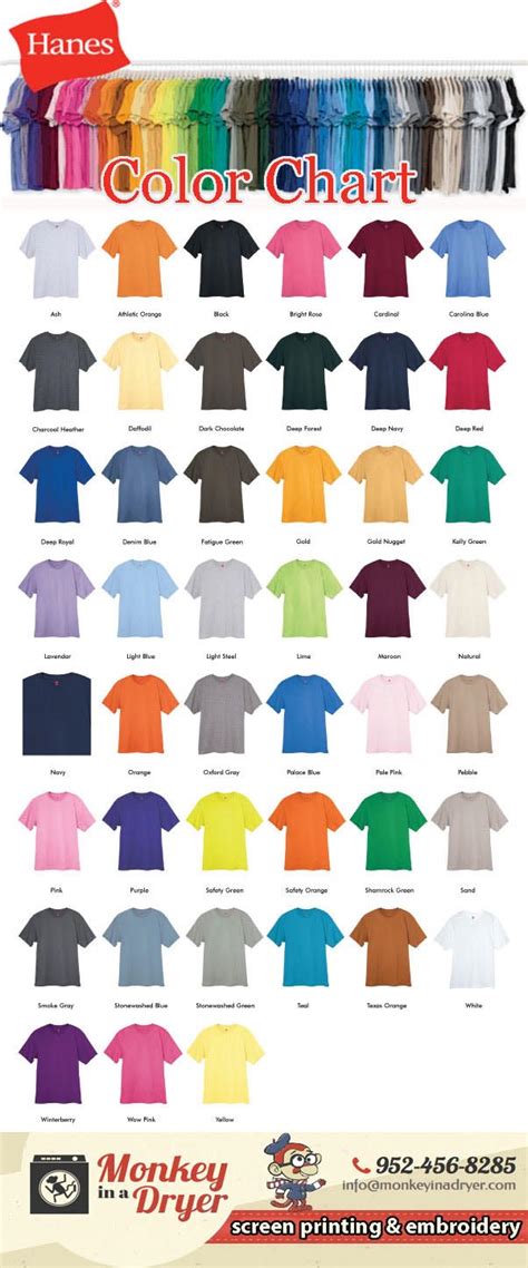 hanes tee shirt colors