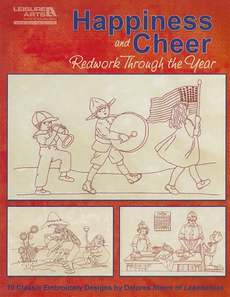 happiness and cheer redwork through the leisure arts 5275 Reader