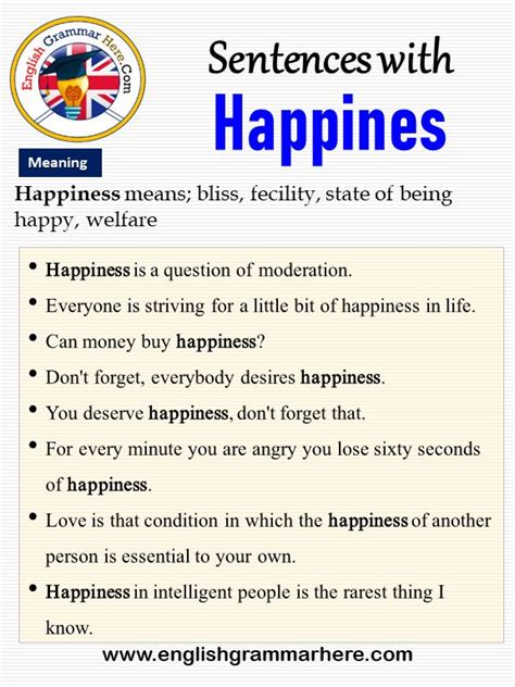 happiness sentence