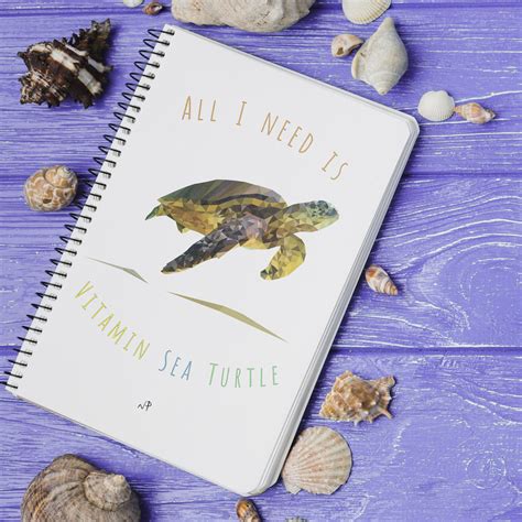 happy turtle notebook composition laminated Kindle Editon