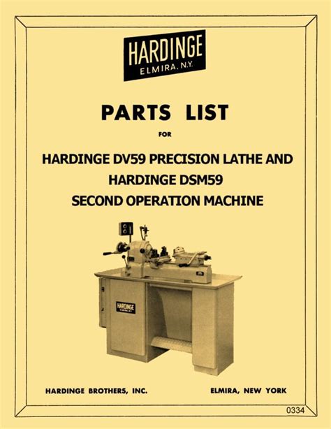 hardinge dv59 lathe manual Reader