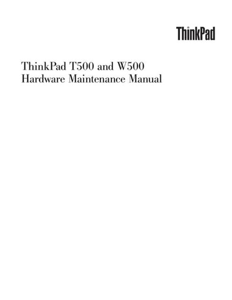 hardware maintenance manual t500 pdf Epub
