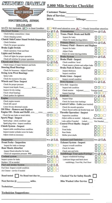 harley first service checklist Doc