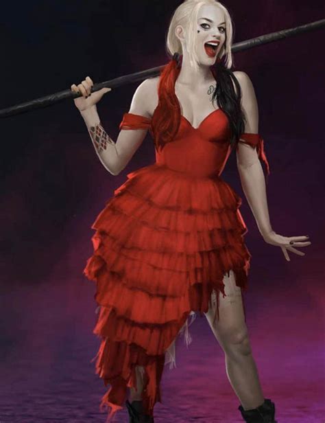 harley quinn outfit red dress