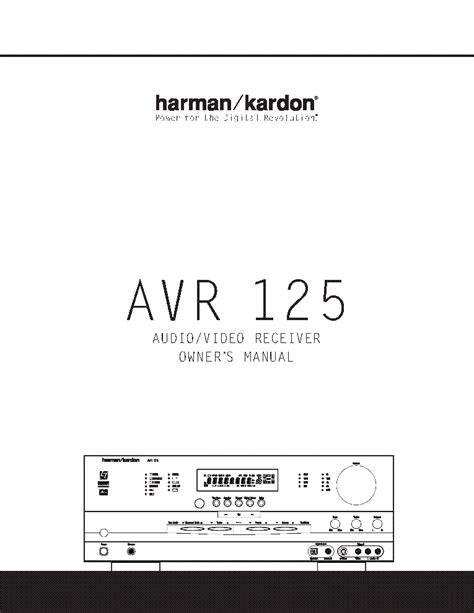 harman kardon avr 125 user manual PDF