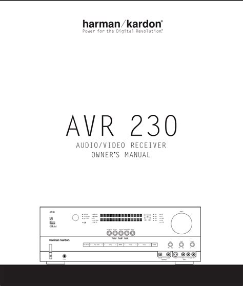 harman kardon avr 230 user manual Kindle Editon