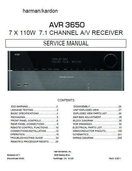 harman kardon avr 3650 receivers owners manual Doc