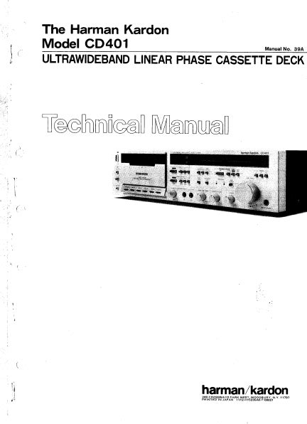 harman kardon cd401 tape decks owners manual Doc