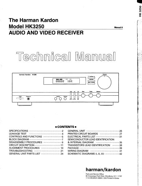 harman kardon hk3250 service manual user guide PDF