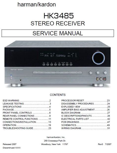 harman kardon hk3485 receivers owners manual Reader