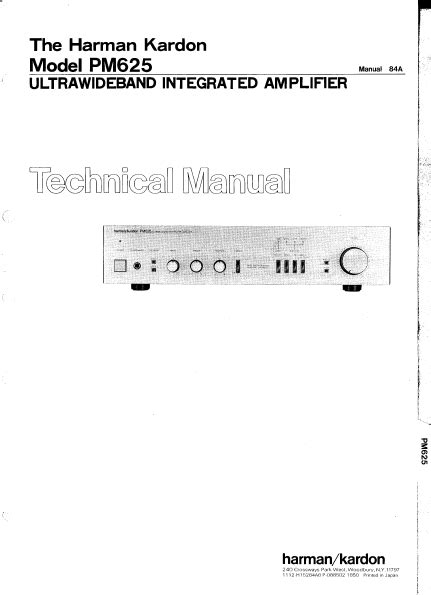 harman kardon pm625 service manual user guide PDF