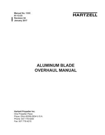 hartzell aluminum blade overhaul manual 133c Epub