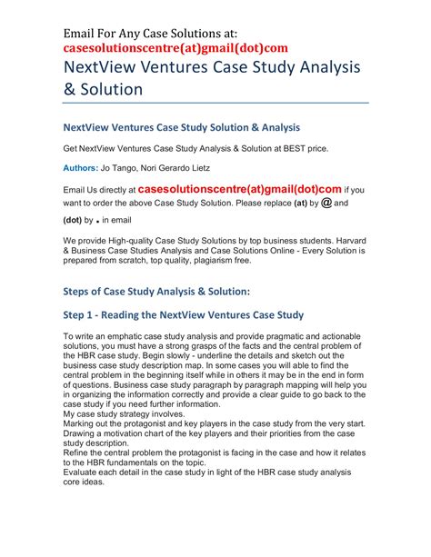 harvard business case study solutions PDF