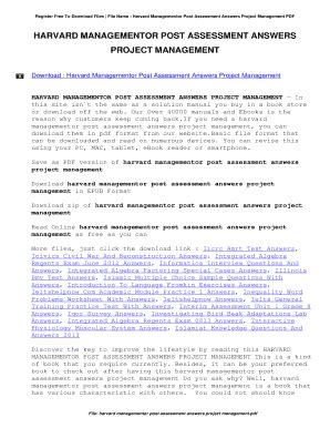 harvard managementor post assessment answers PDF