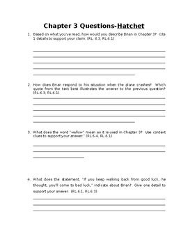 hatchet chapter 3 questions Doc