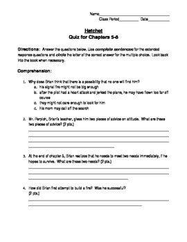 hatchet quiz chapter 5 8 PDF