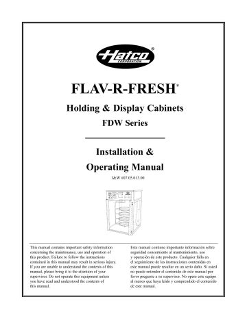 hatco fdw 1 owners manual Reader
