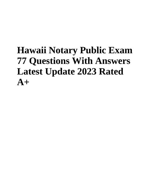 hawaii notary exam questions Ebook Doc