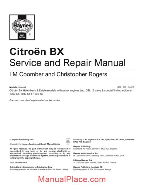 haynes bx citroen download repair manual Doc