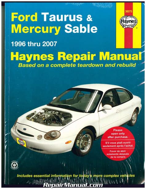 haynes ford taurus and mercury sable repair manual Kindle Editon