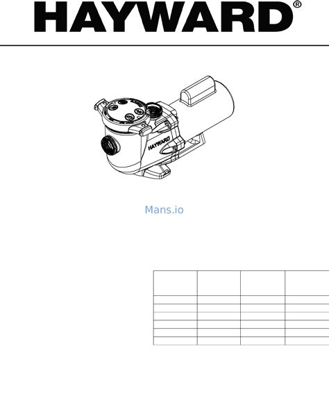 hayward pool pump service manual pdf PDF