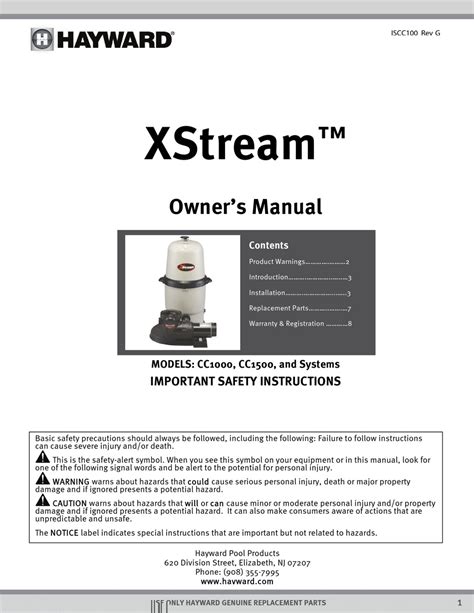 hayward xstream filter manual Epub